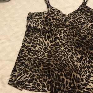 Plus size tankini leopard print swimsuit top
